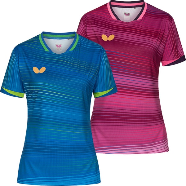 Butterfly Nagano Lady Shirt - Light Blue & Purple